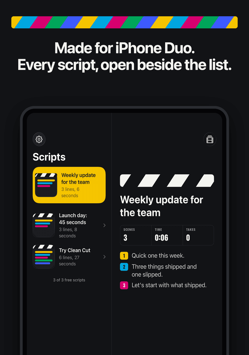 iPhone Duo inner screen: scripts